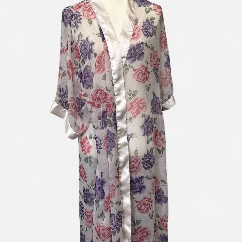 Contessa Di Roma sheer floral night robe